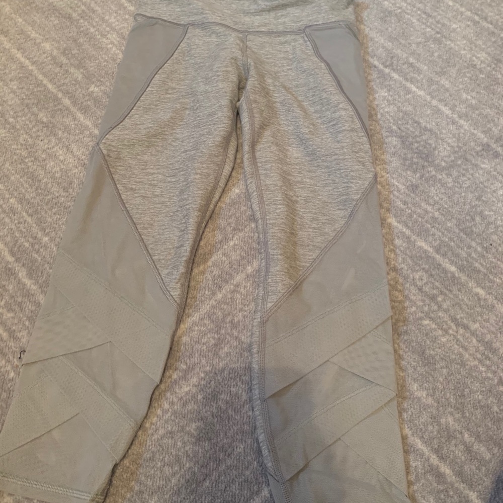 Gray Ivivva Cropped Legging with mesh detailing